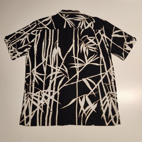 Cubavera Hawaiian Shirt Button Up Rayon Bamboo Palms Black Mens Medium NEW NWOT - Picture 5 of 11